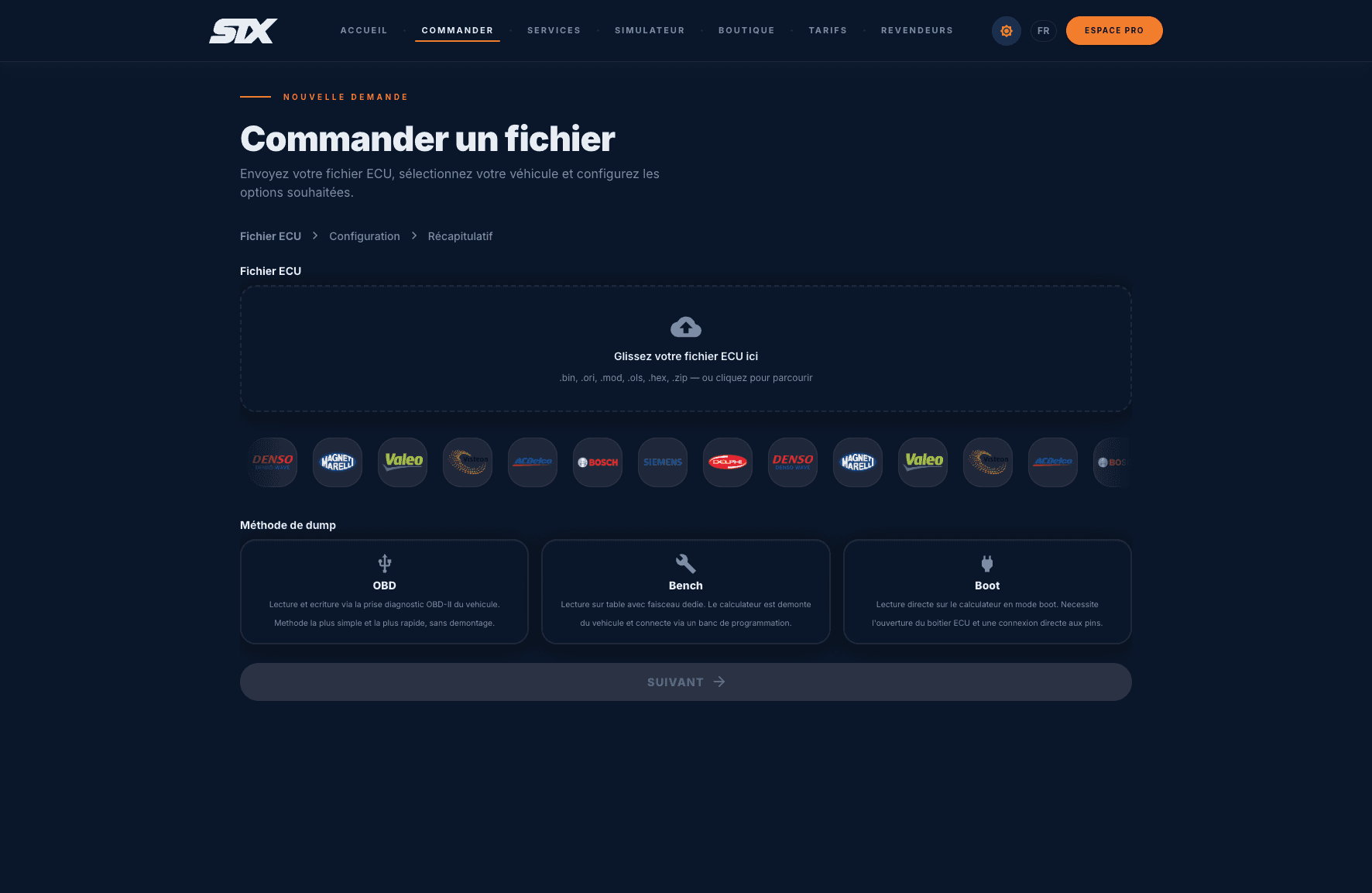 Interface de commande